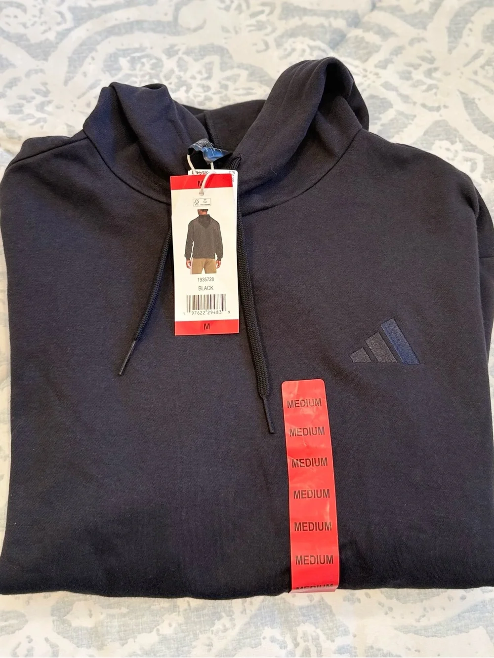 Adidas Men's Fleece Pullover Hoodie ,Black